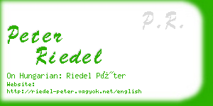peter riedel business card